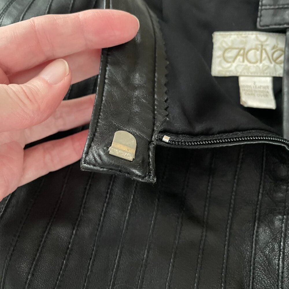 Cache black leather pants, size 2 - Picture 6 of 12